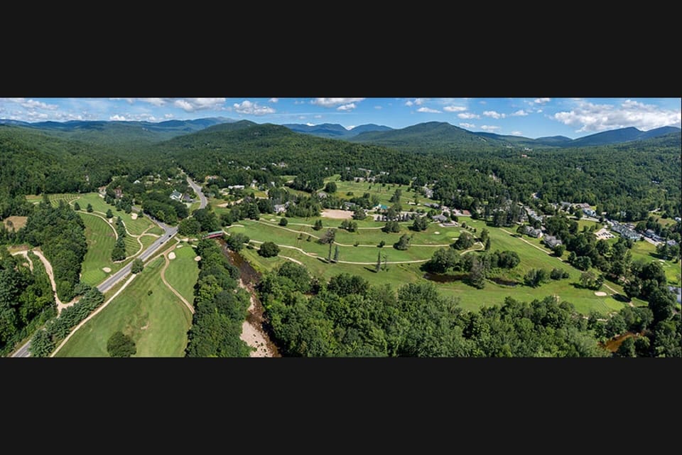 Aerial view of Wentworth Golf Course.  Our condo is on the 10th hole.  