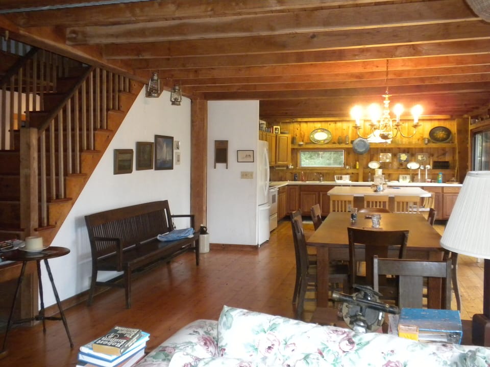 Dining area and kitchen with eat-at island