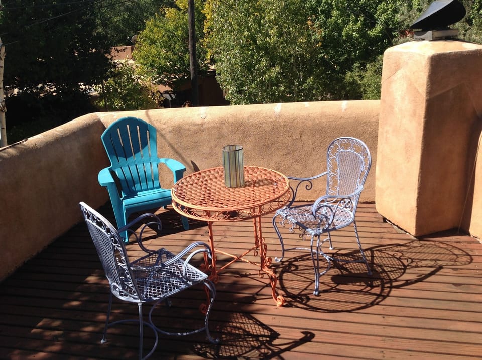 Upstairs deck is lovely to start the day, or end the night stargazing.