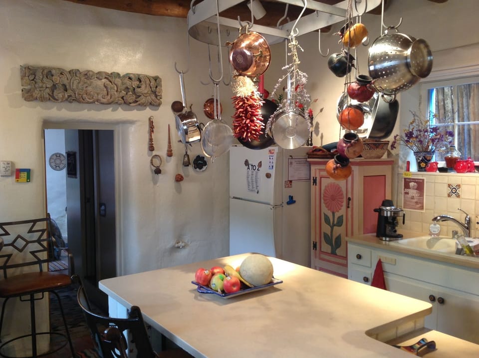 A table for two and a counter are available for more casual dining options.