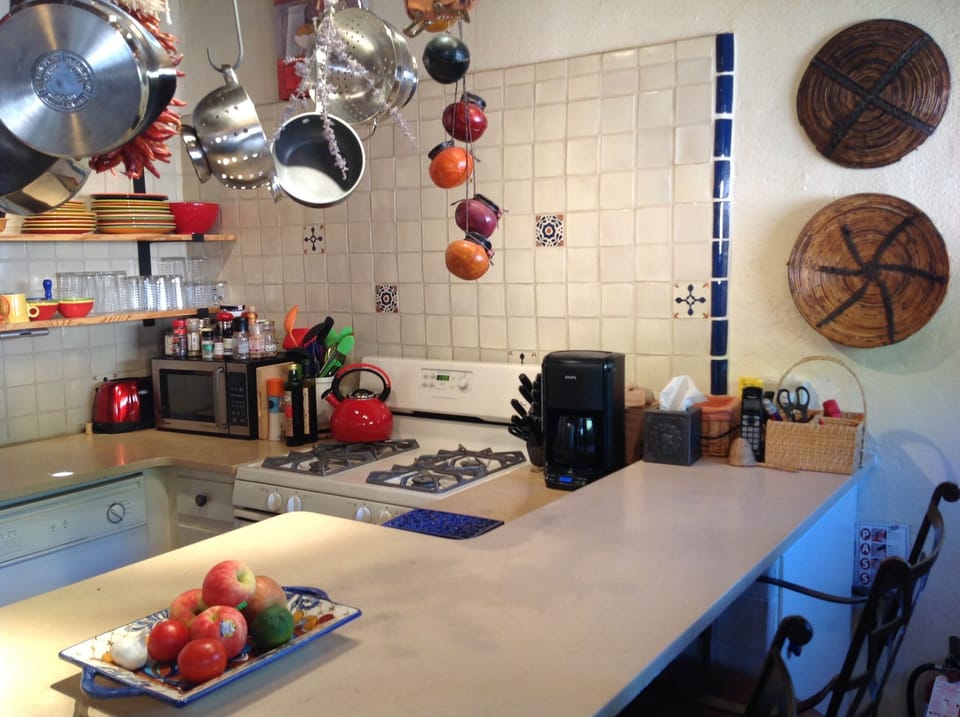 The kitchen has just about every cooking utensil and cookware you can imagine.