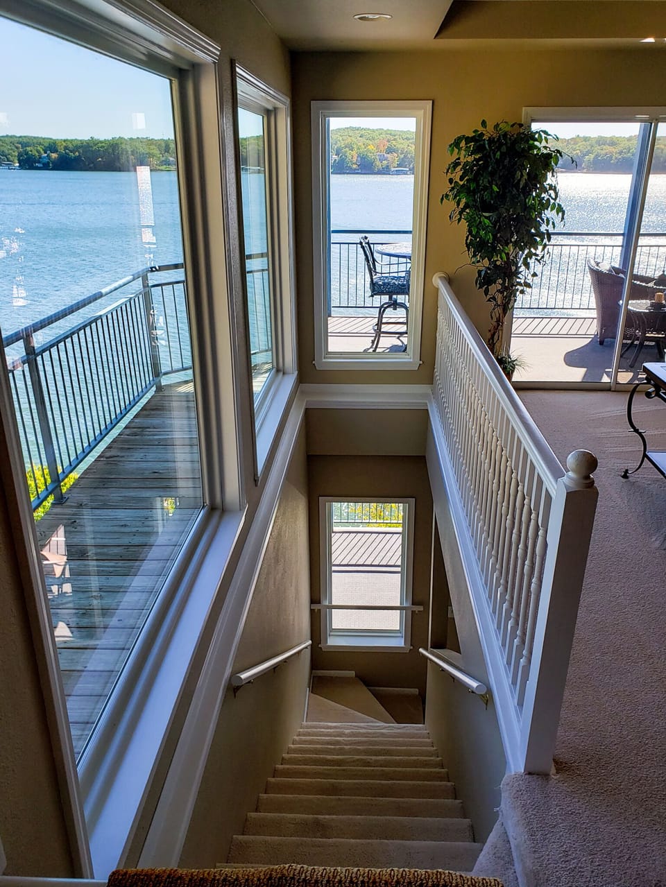 Staircase down to lower level.