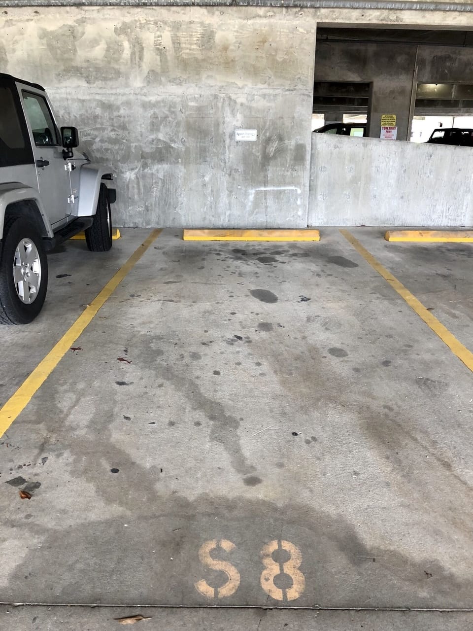 Your VIP reserved parking garage on the ground floor of parking garage. 