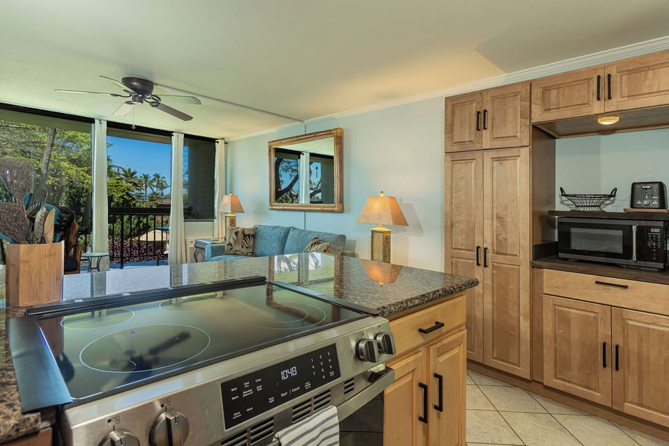 Oven and kitchen supplies with all dishes .