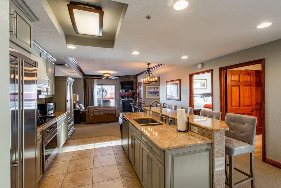 Fully Stocked Gourmet Kitchen.