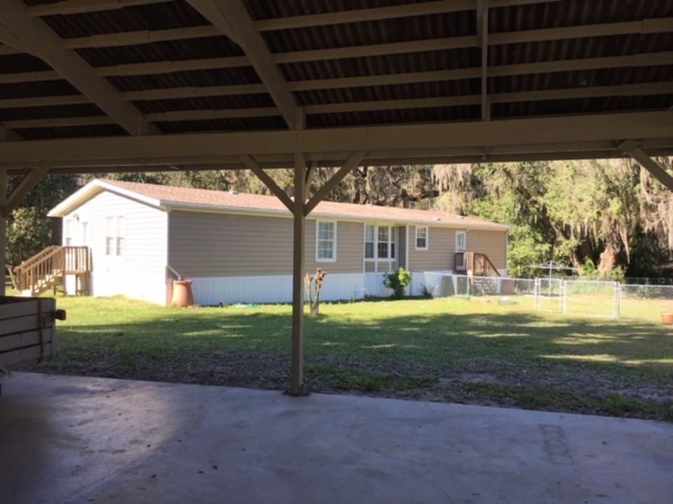 Concrete slab under pole barn for parking. 