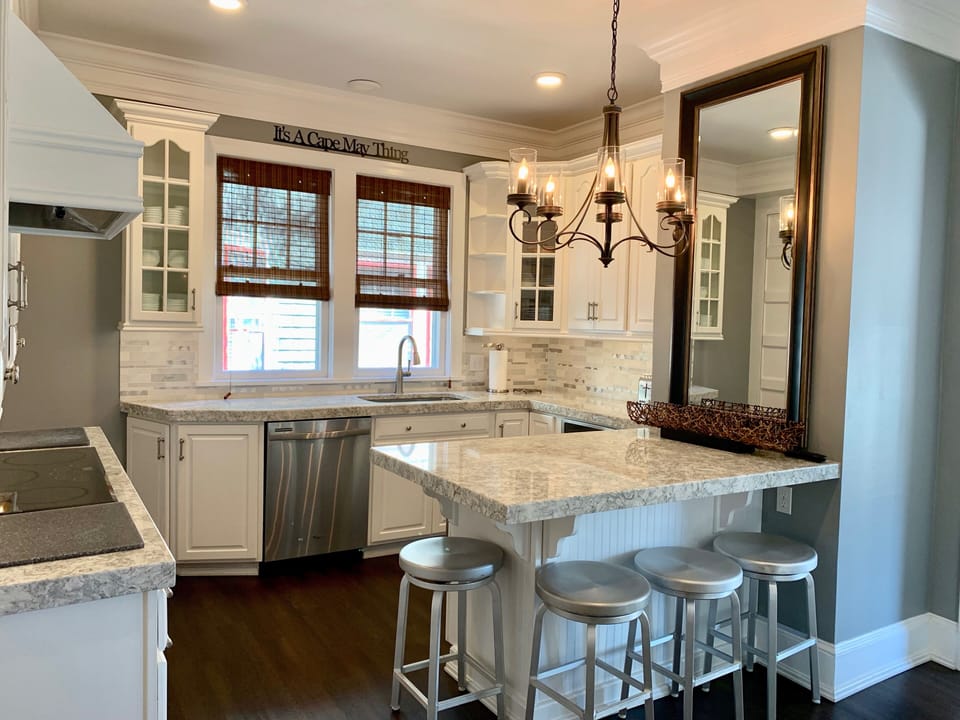 Newly remodeled kitchen with Cambria quartz countertops (seats 4)