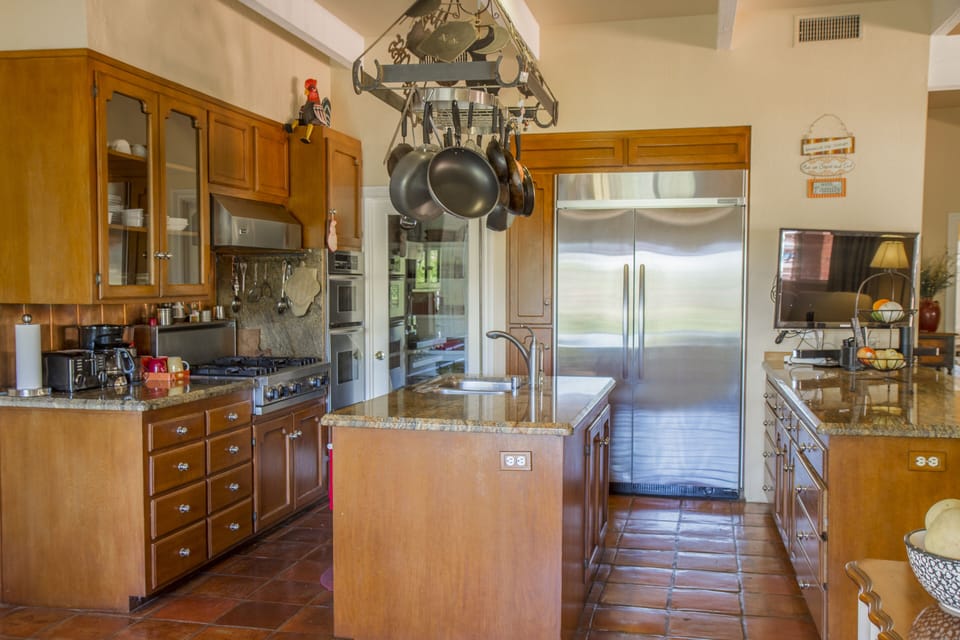 Large well equipped kitchen and pantry