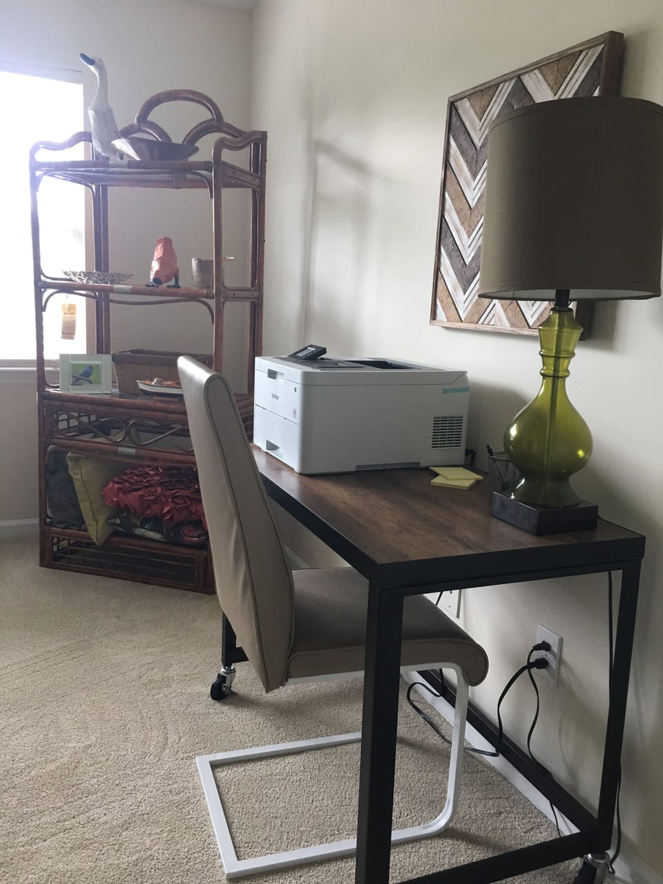 Office space in loft with wi fi color printer perfect for finishing projects.
