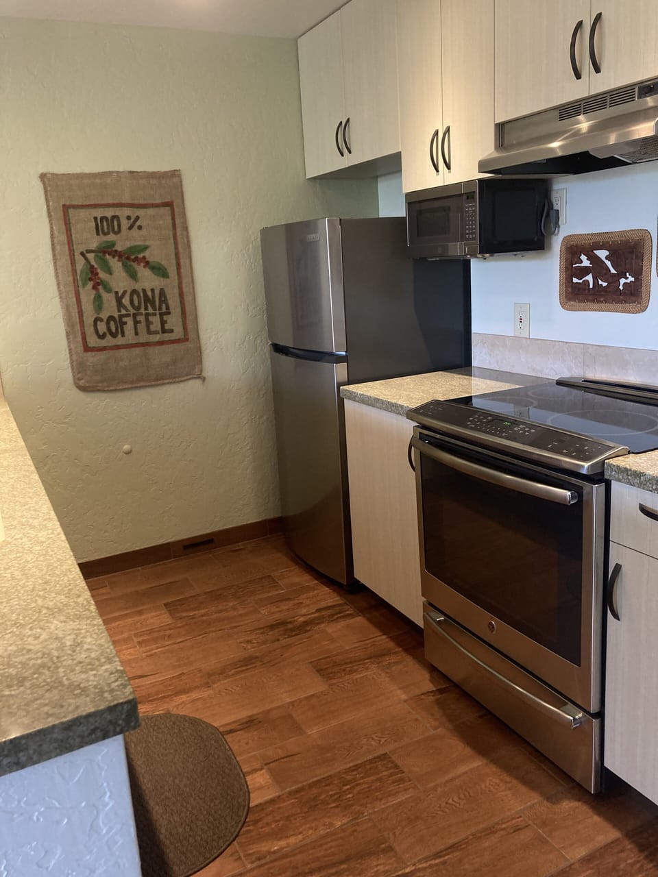 New kitchen features an electric induction range.