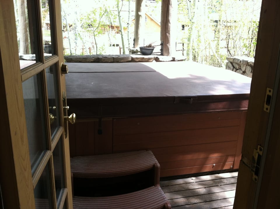 Hot Tub area on lower level 