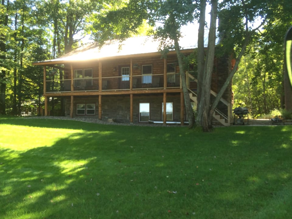 lakeside view of cabin - very large yard