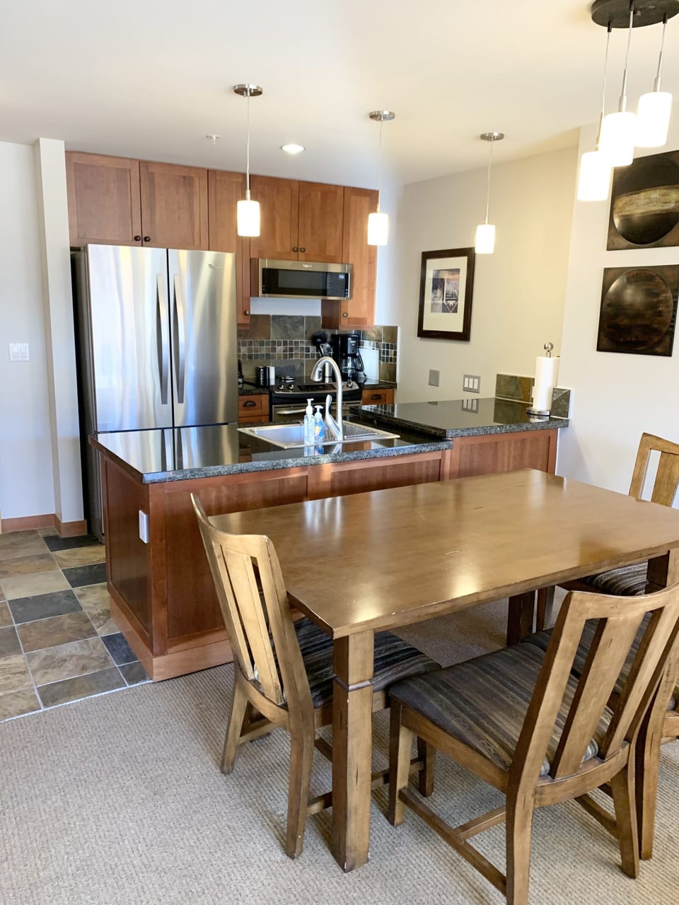 Fully Equipped kitchen with stainless steel appliances.