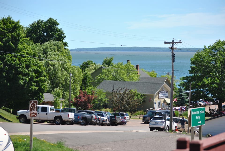 Washington Condo #203 Balcony view of Madeline Island. 1 block up from Ferry.