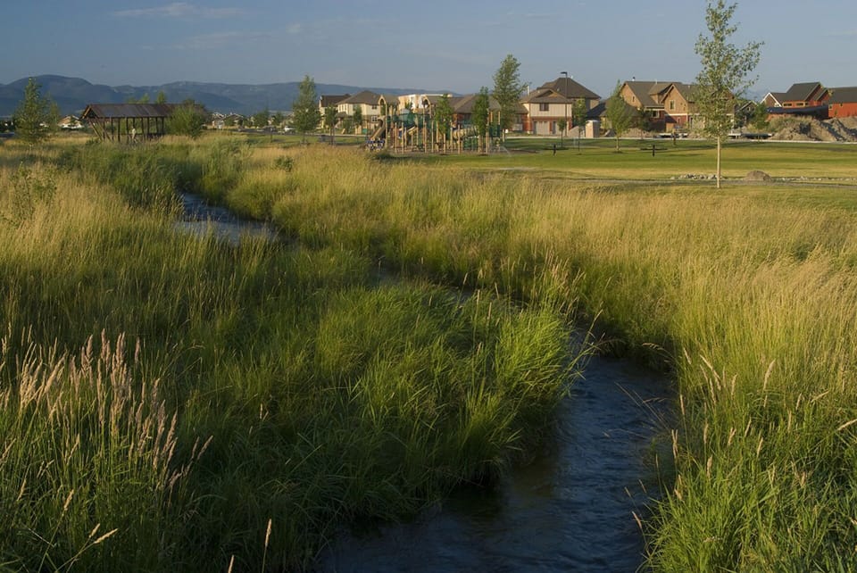 neighborhood park, walking trails, creek and pond for fishing
