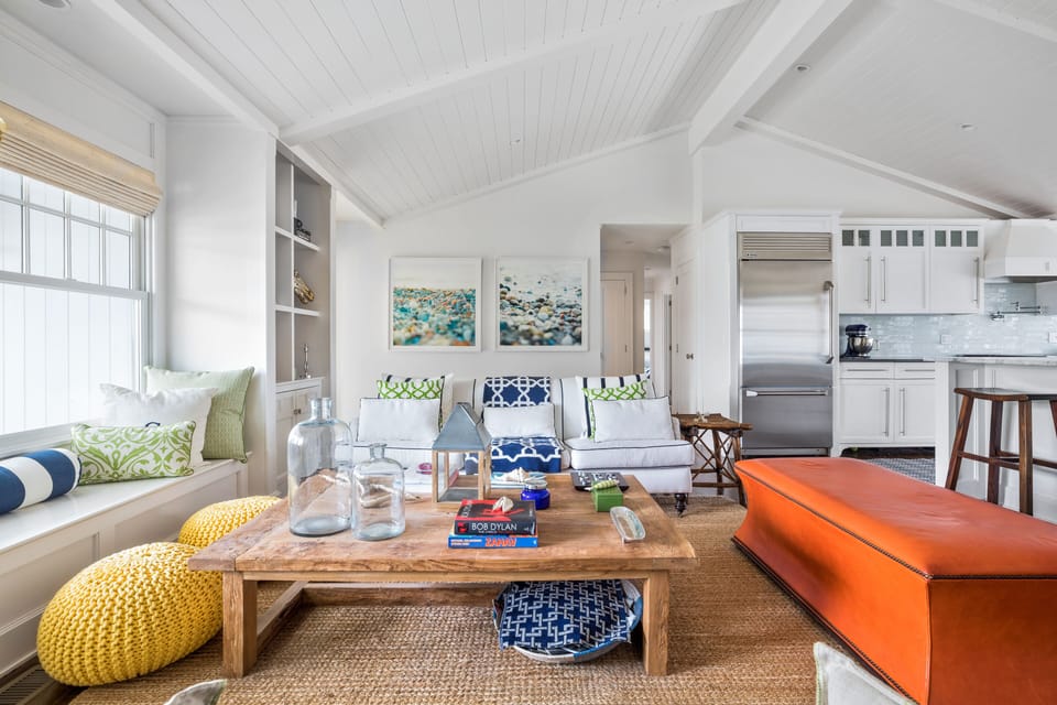 Light filled beachy livingroom is the ultimate Montauk retreat.
