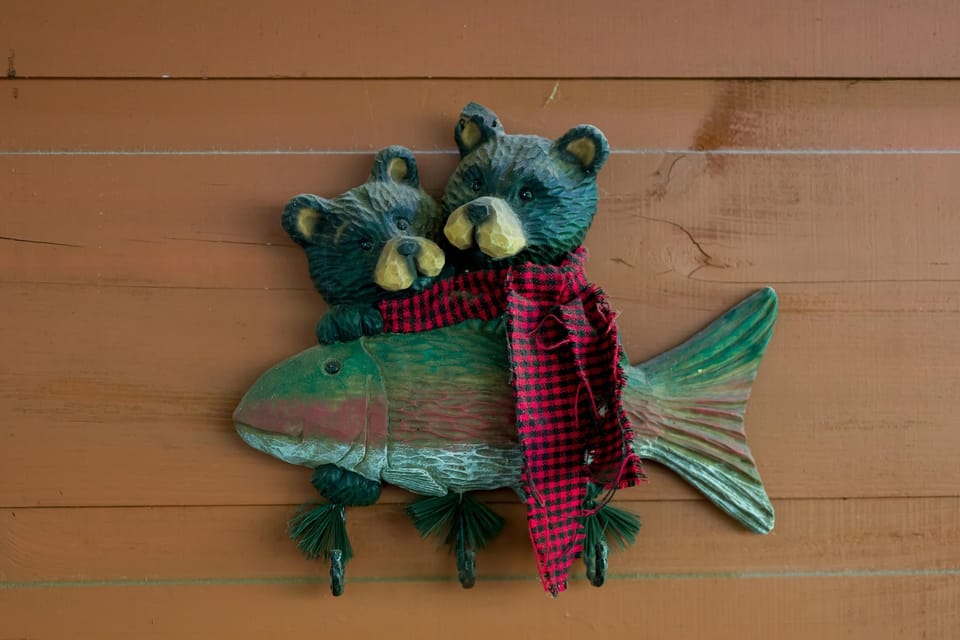Bear Decor on the Back Deck