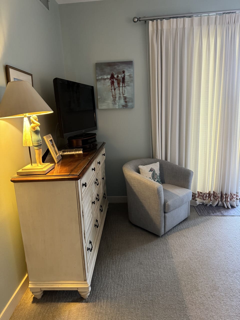 Master bedroom with swivel rocker. Read a book, open draperies - amazing view