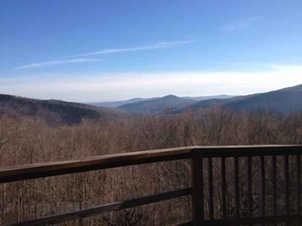 View from back deck and living room and master bedroom