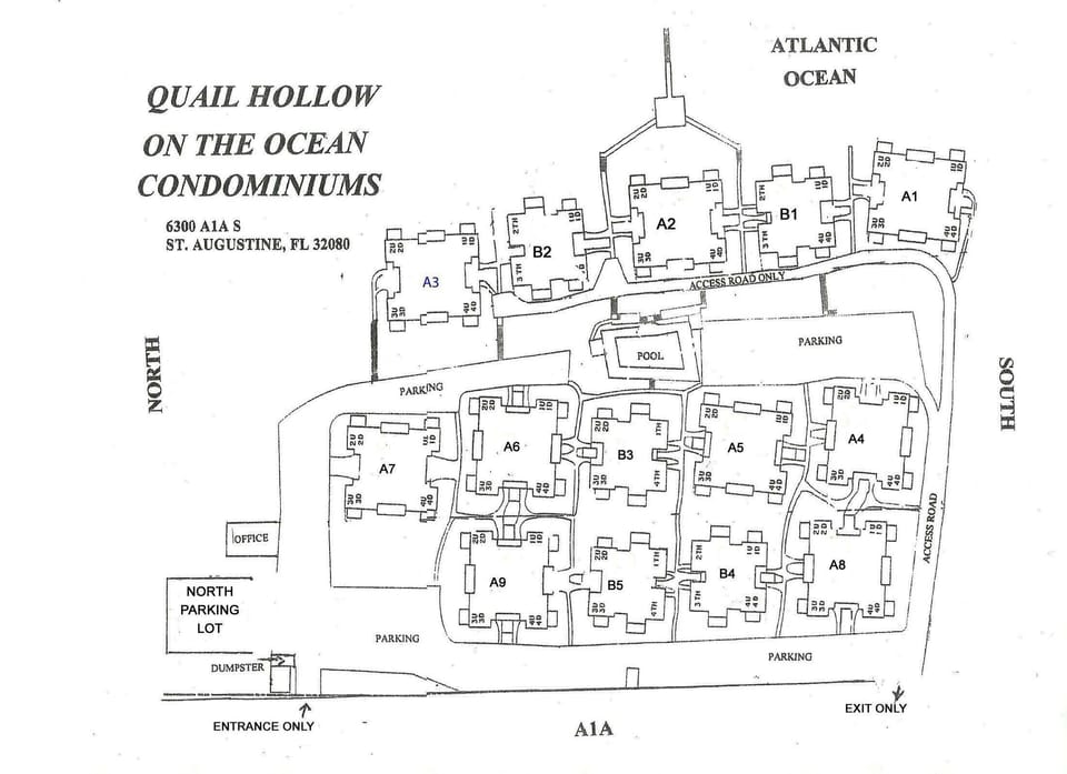 Complex map; unit is located in A1 building on upper right