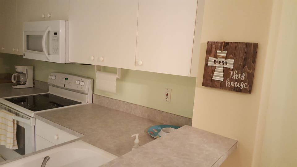 Kitchen fully stocked.