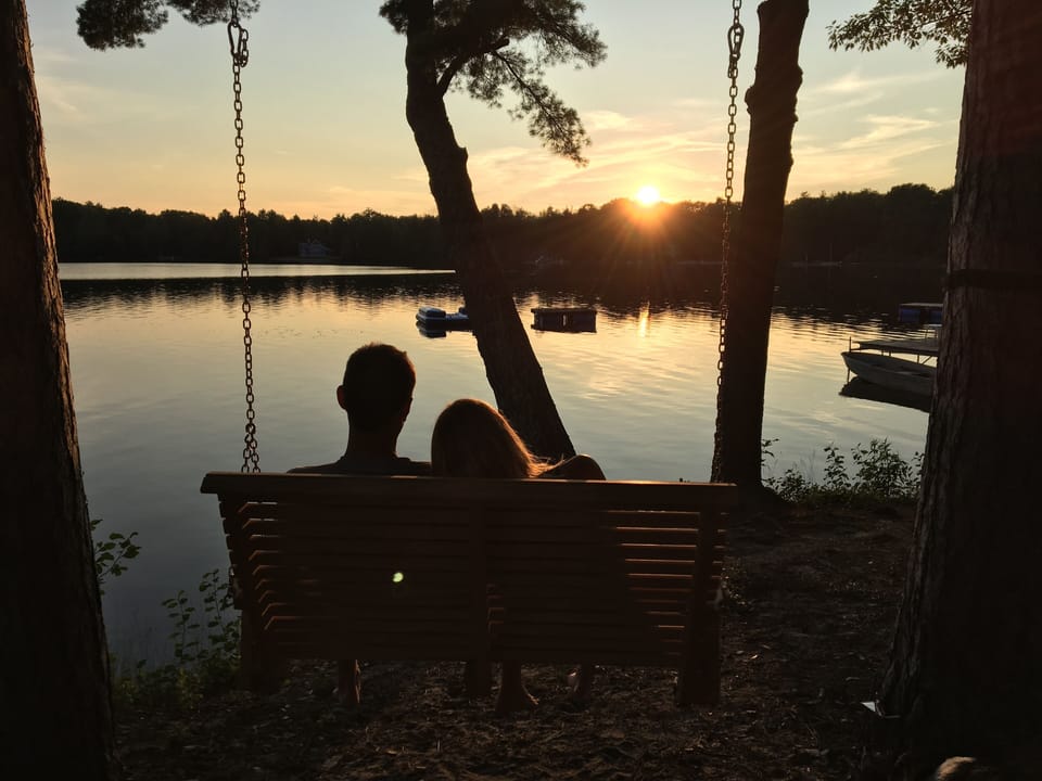 Sunset is a favorite time of day at Leaning Pine.