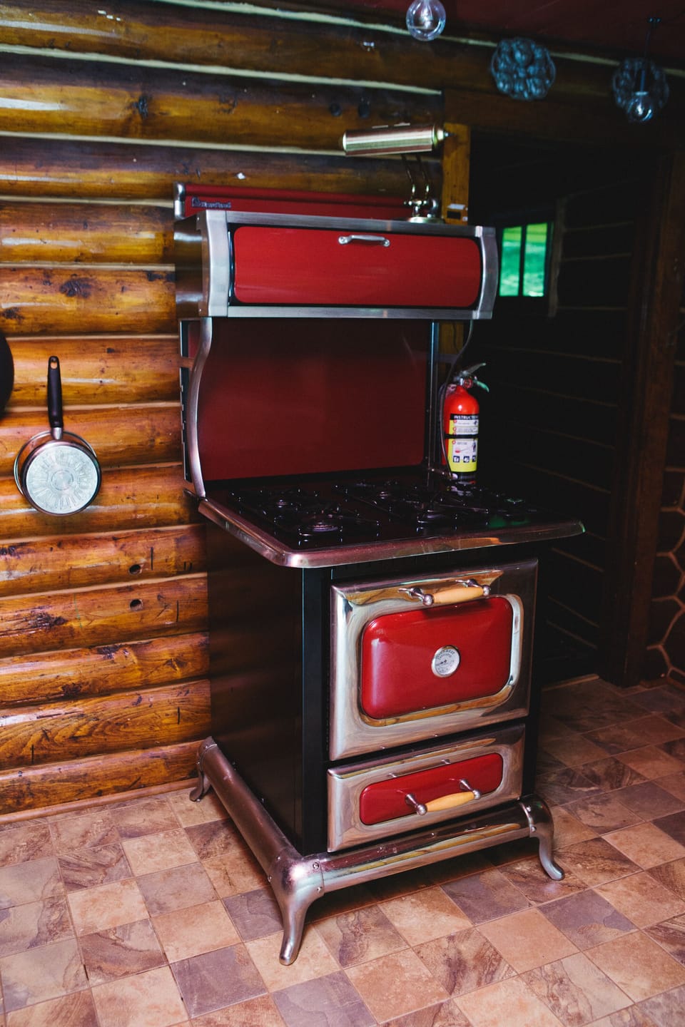 Replica of an 1930's stove.  Gas burners/electric oven.  
