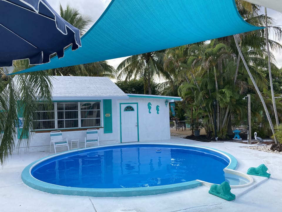 The cabin & the 4' pool