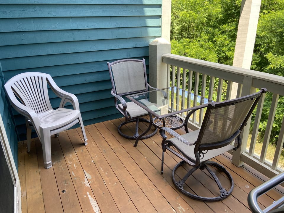 Table and Chairs on small deck