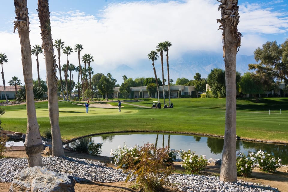 Mountain and golf course view