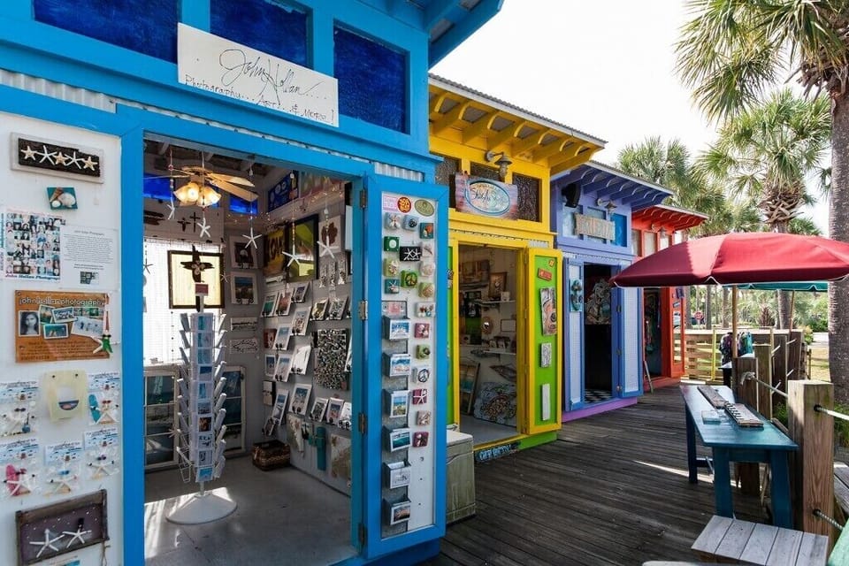 Funky little shacks of the Artists of Gulf Place. We've bought many pieces here
