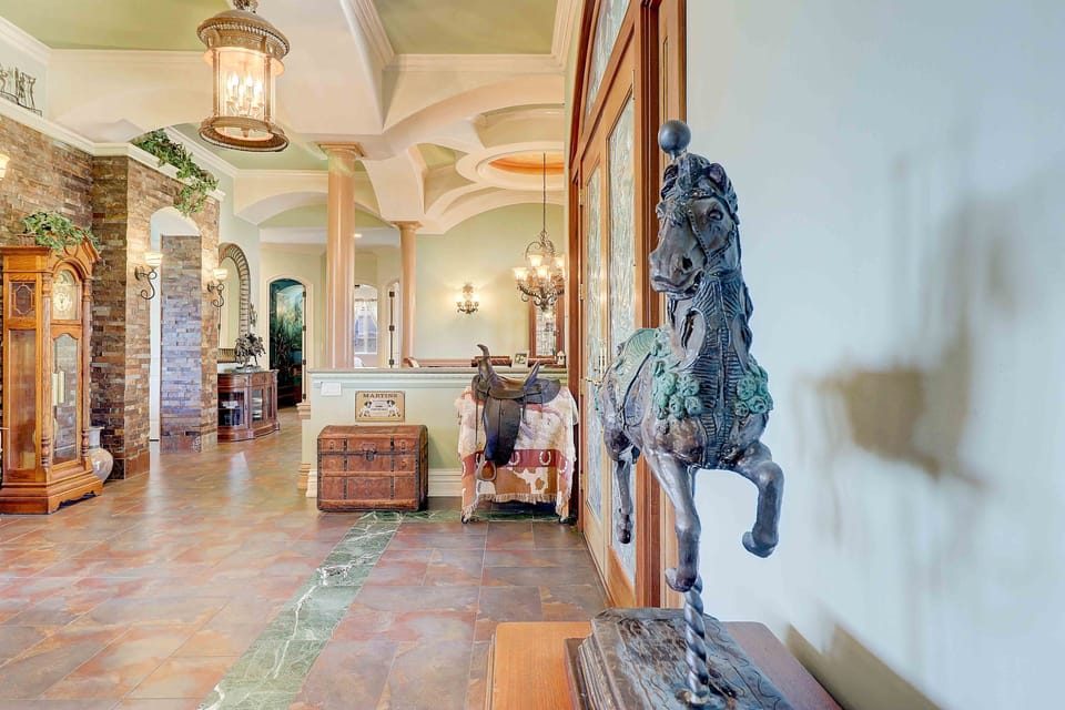Notice all the unique artistic features. One of a kind home.
