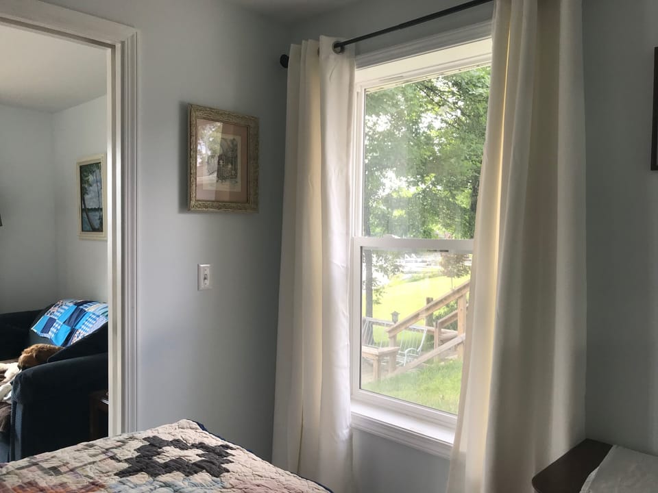 You can see the lake through the egress bedroom window.
