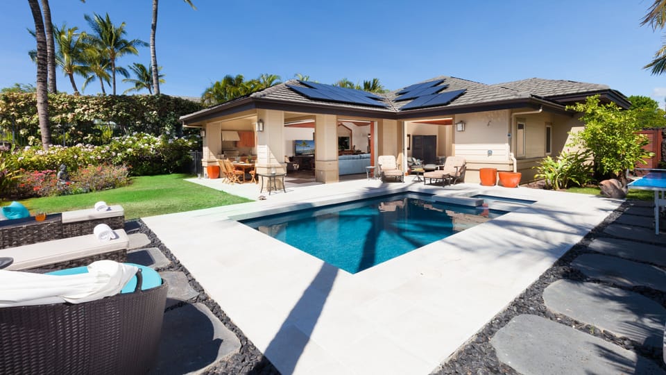 Large private 4 bedroom home with  private pool, spa and back yard