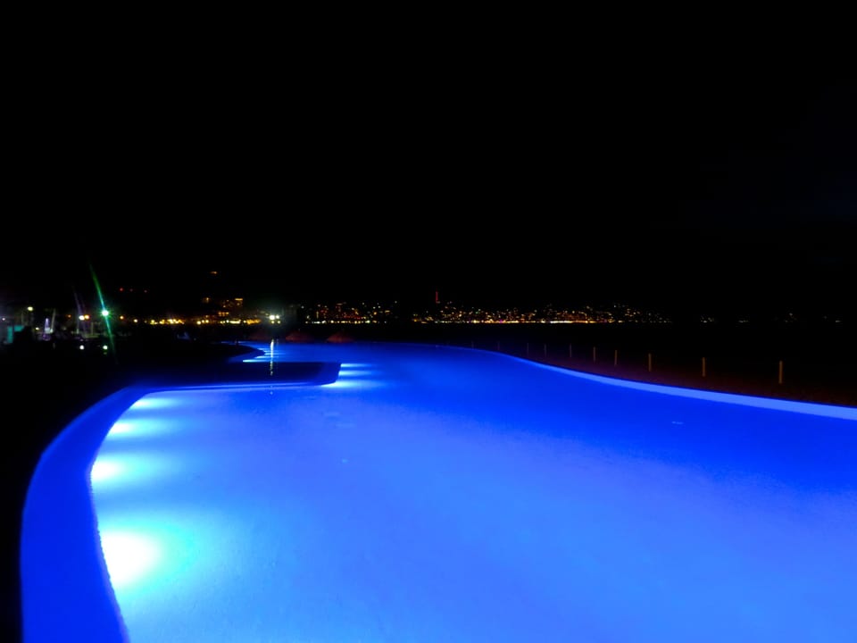 Pools Lit up at night 
Partial View of Downtown   The Best Views on the Ocean! 
