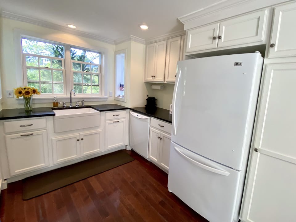Renovated Kitchen with Granite Counters, Farmhouse Sink, Dishwasher, Microwave