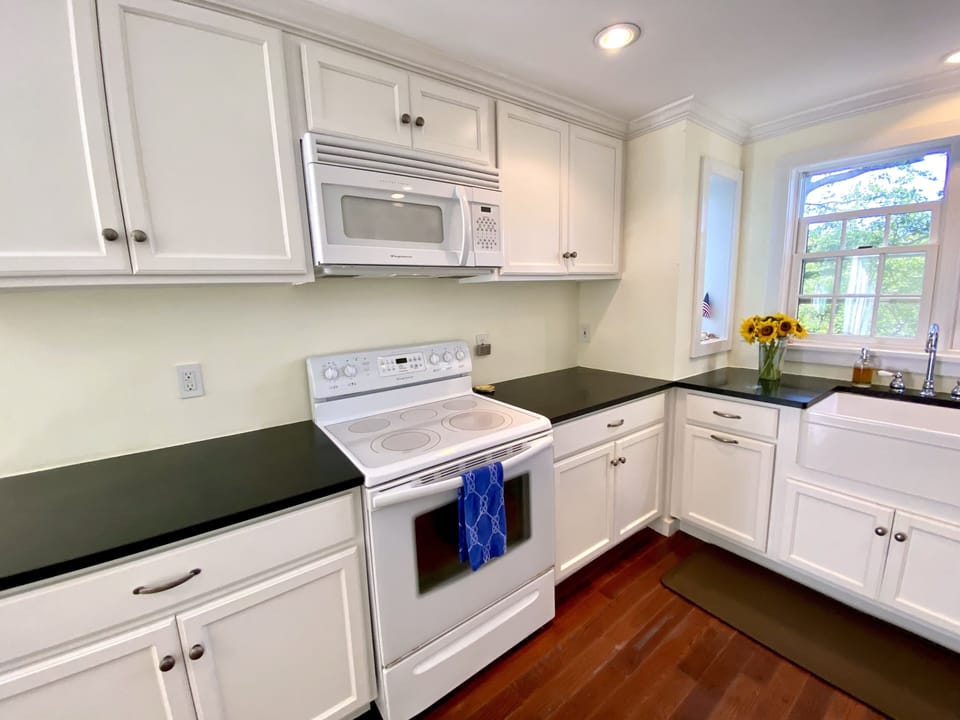 Renovated Kitchen with Granite Counters, Farmhouse Sink, Dishwasher, Microwave