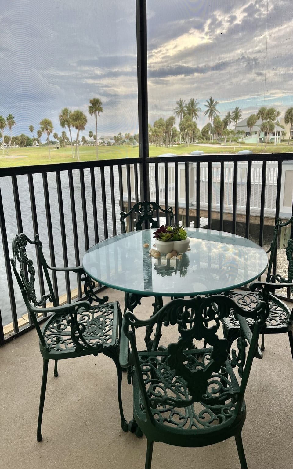 Dine al fresco viewing wildlife and gorgeous sunsets from your screened patio 