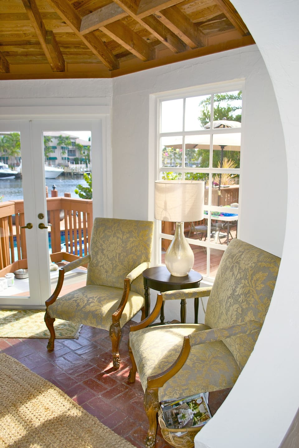 View from Round TV Room, extra bedroom.