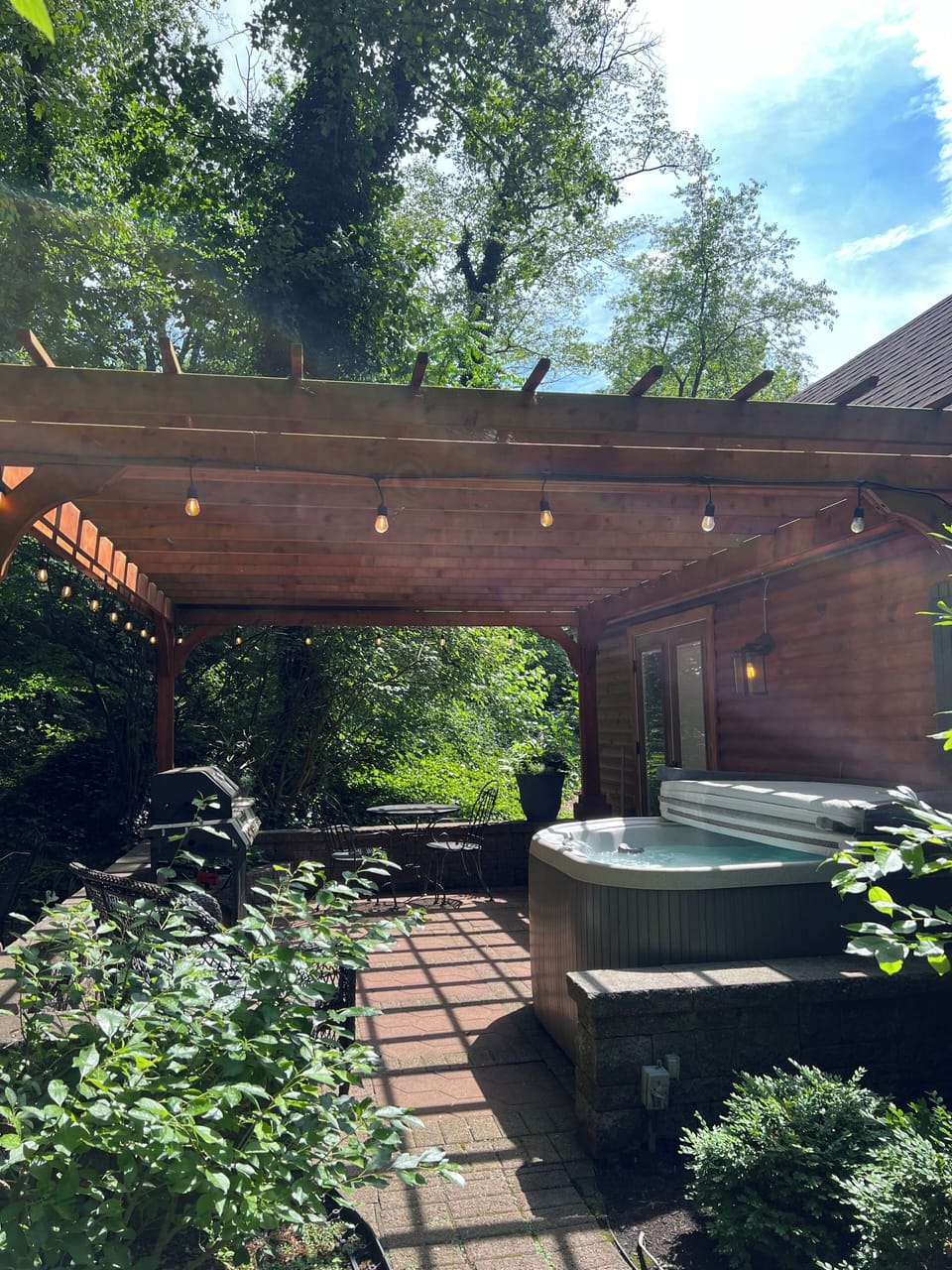 Hot tub on the patio