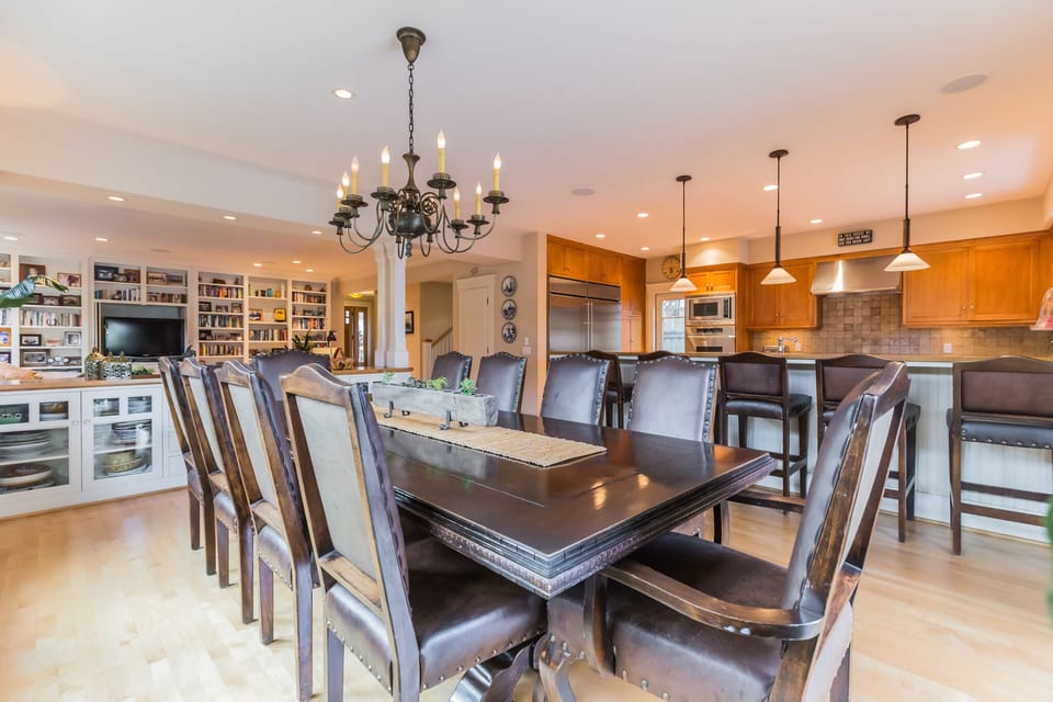 dining table and bar area