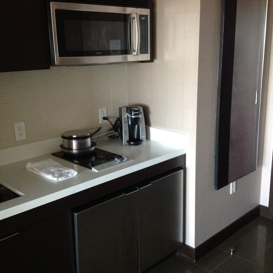 Mini refrigerator, keurig coffee maker