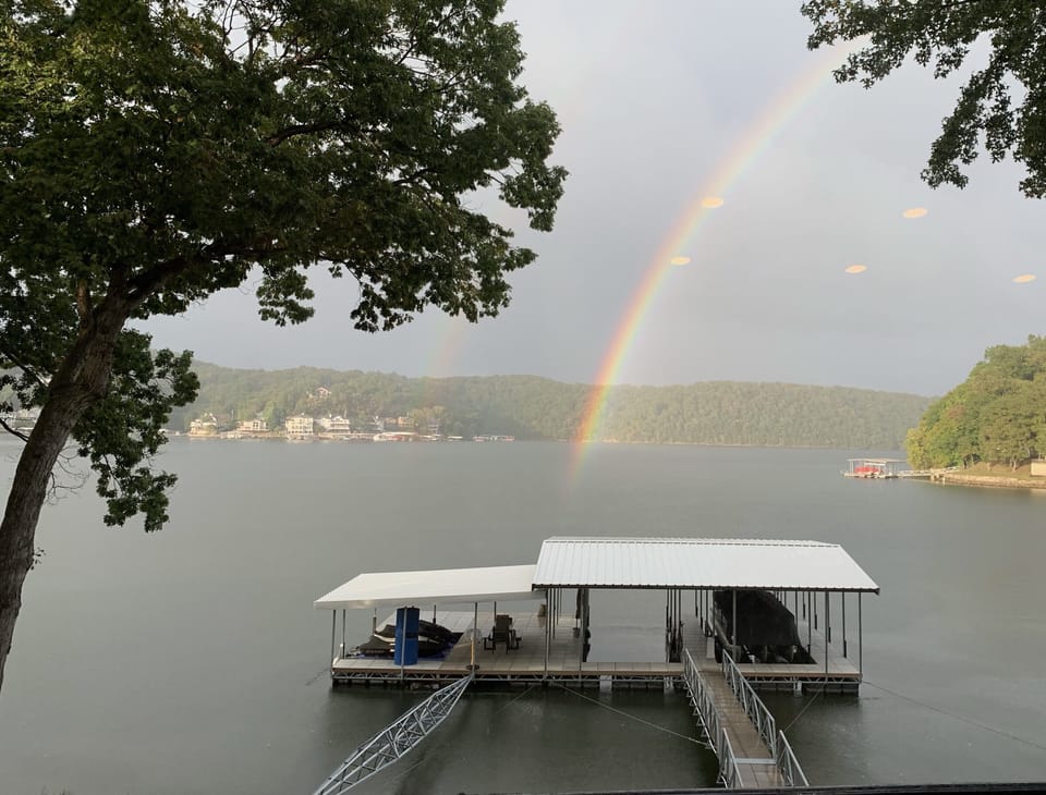 Early fall rain!  Rainbow caught by thoughtful guests. Thanks for sharing.