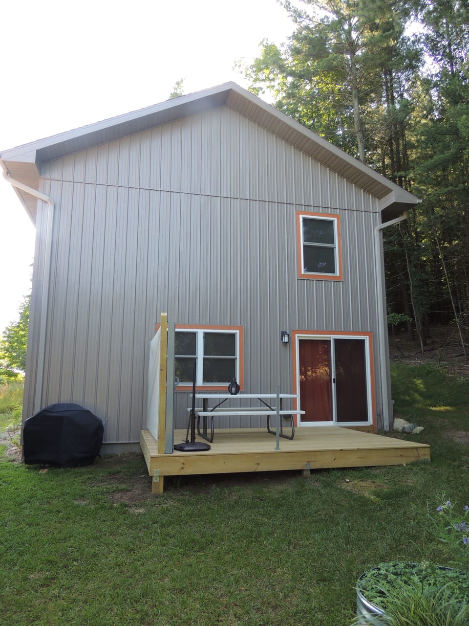 Deck and backyard
