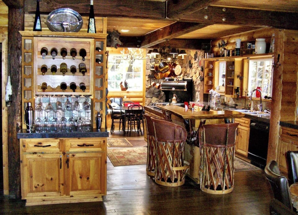 Bar and kitchen.