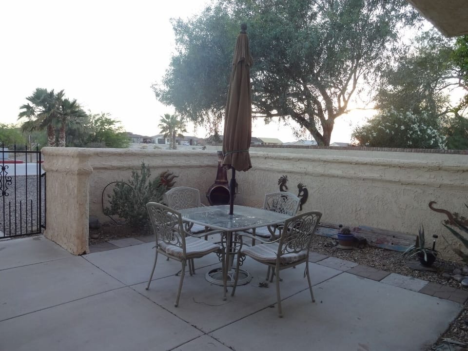 Courtyard with chiminea