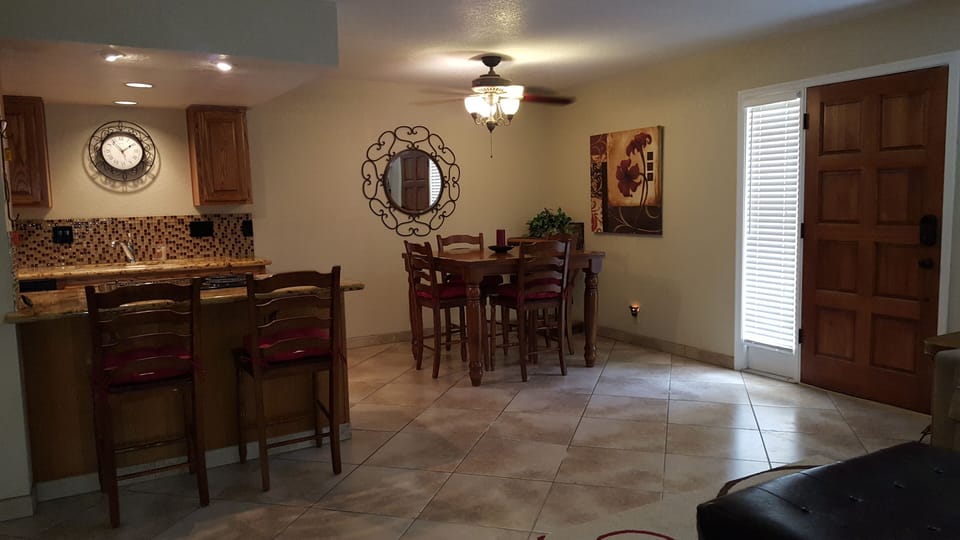 Dining room and kitchen
