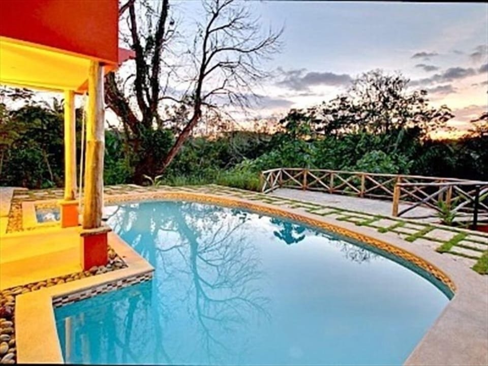 Large SALT POOL with stone & Grass deck and Teak deck
