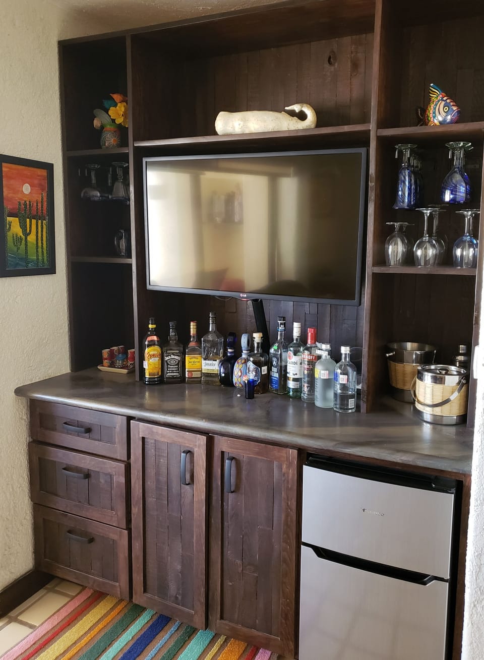 Entertainment center, bar area
