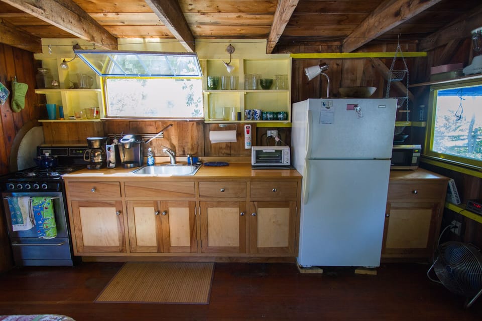 View of the kitchen from the opposite side of the room